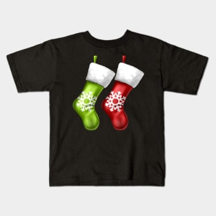 Socks On Fireplace Stockings On Chimney Christmas Kids T-Shirt